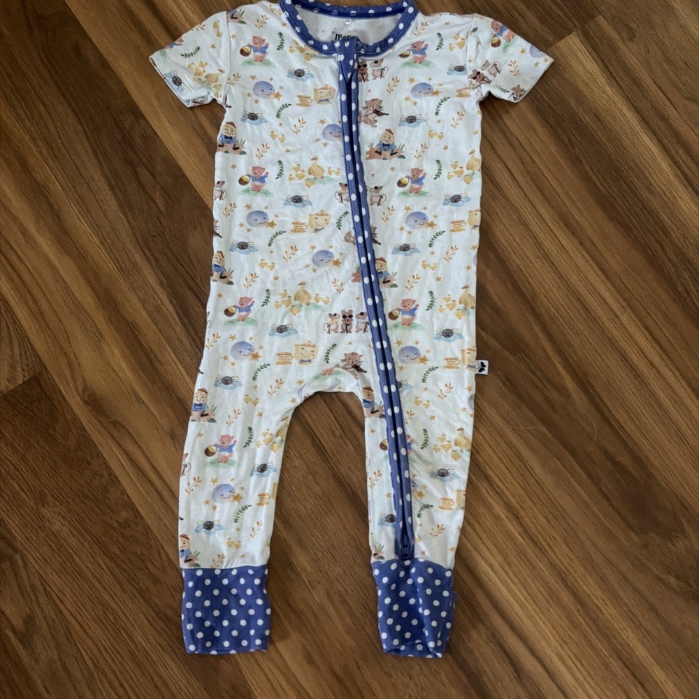 Mama Lulu Baby Boys 6-12 Months Nursery Rhymes Bamboo Sleeper Pajamas